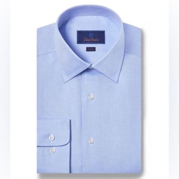DavidDonahue Men's Slim Light Blue Shirt
